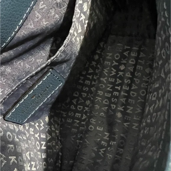 Kate Spade New York Blue Kailey Patterson Drive Leather Crossbody Purse NWOT - Picture 8 of 13